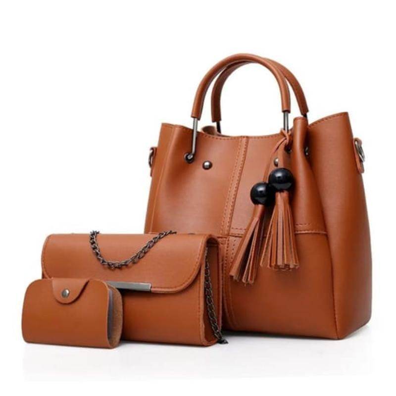 Women's PU Leather Shoulder Plain Bag - Huda la facon