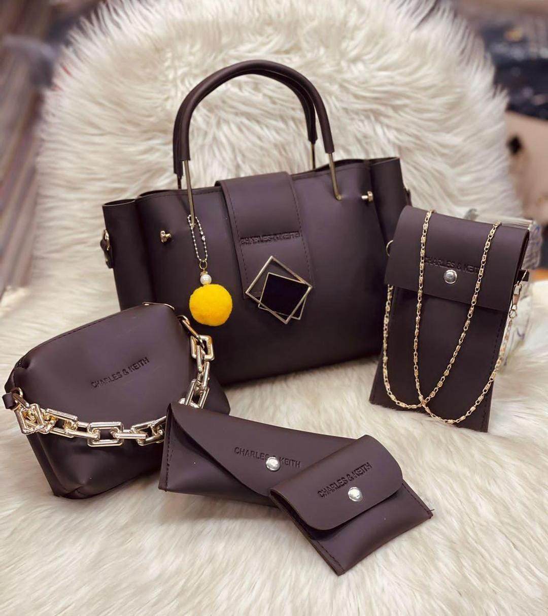 5 PC's Leather Stylish Bag set - Huda la facon