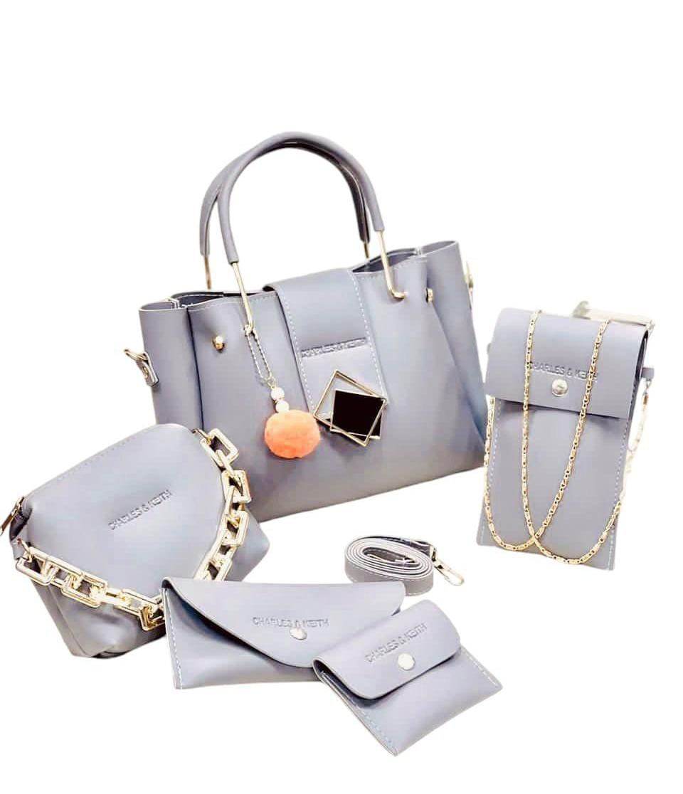 5 PC's Leather Stylish Bag set - Huda la facon