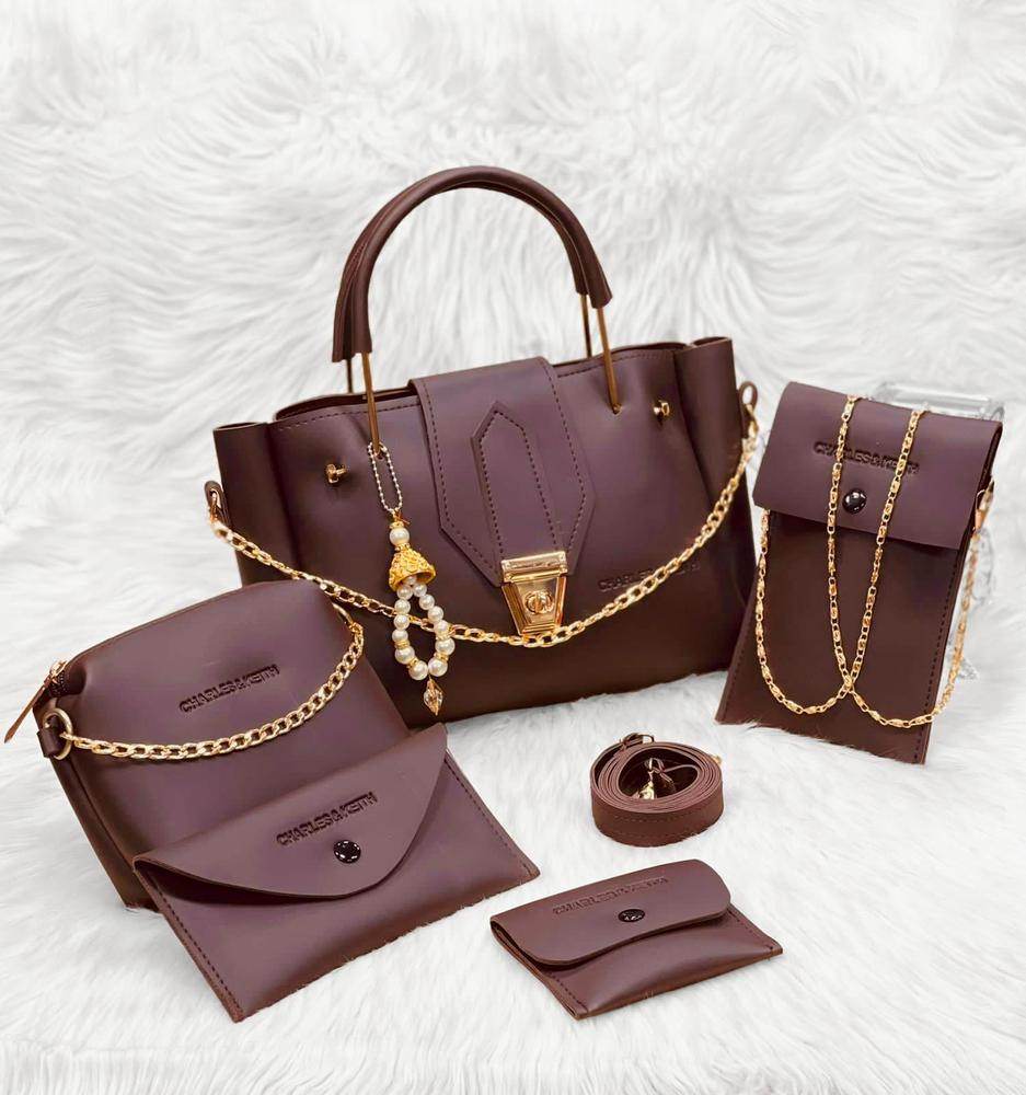 Women's Leather Hand Bag Set - Huda la facon