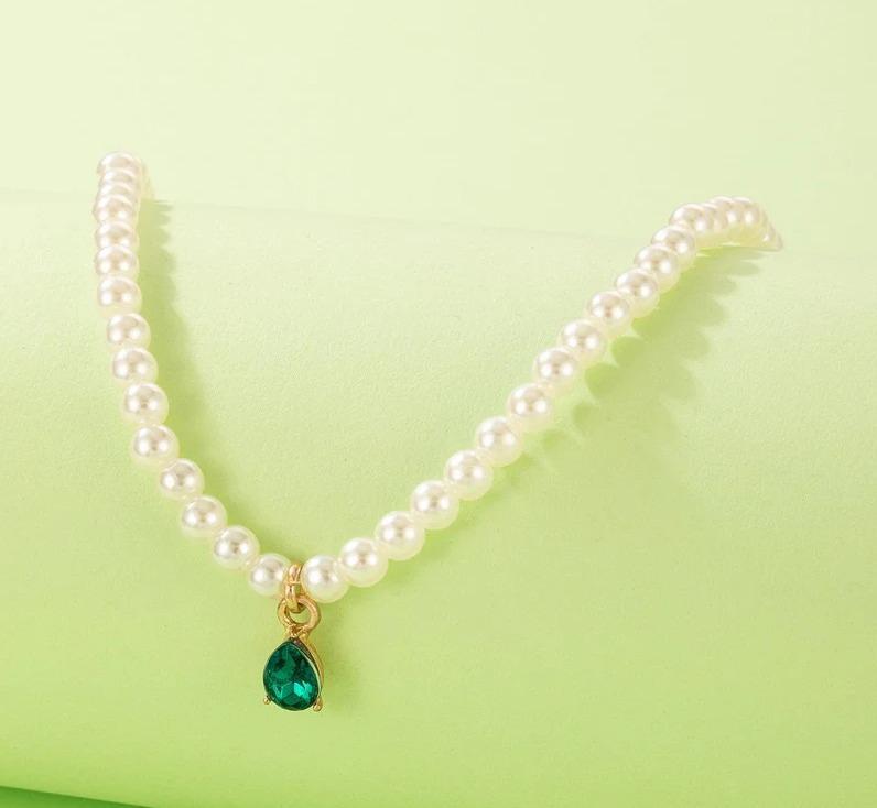 Pearl Stone Gold Plated Necklace